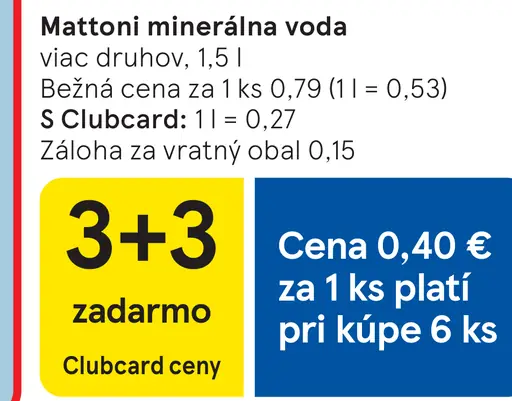 Mattoni ochutená minerálna voda viac druhov