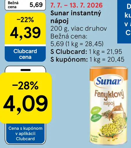 Sunar instantný nápoj