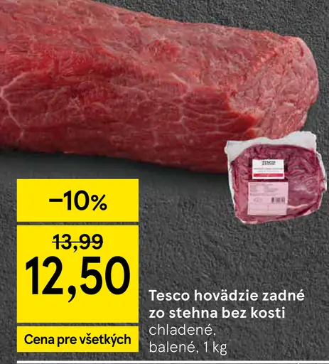 Tesco hovädzie zadné zo stehna bez kosti