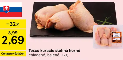 Tesco kuracie stehná dolné chladené balené