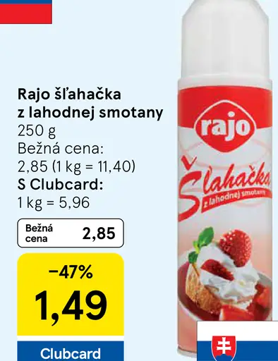 Rajo Šľahačka z lahodnej smotany