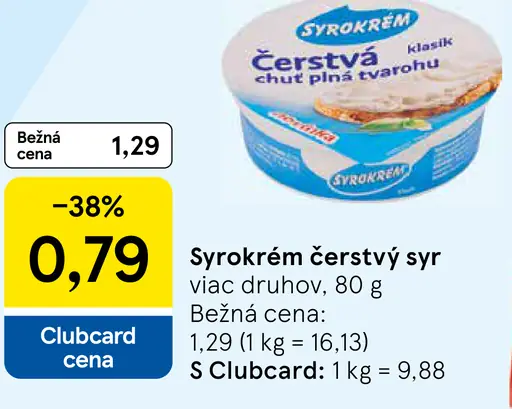 Syrokrem čerstvý syr z tvarohu rôzne druhy