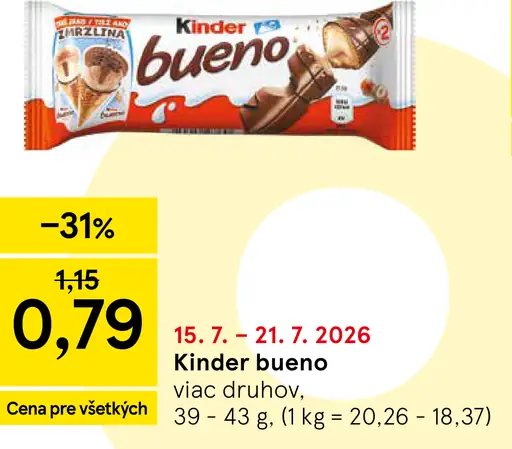 Kinder Bueno čokoládová tyčinka