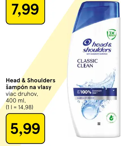 Head & Shoulders Classic Clean šampón na vlasy