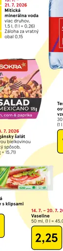 Sokra Vegánsky šalát s hrachovou bielkovinou na mexický spôsob