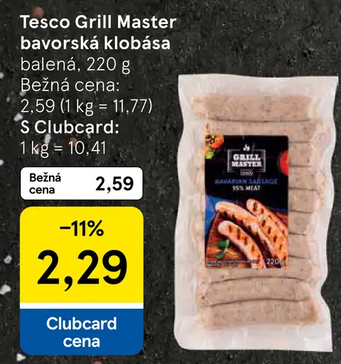 Tesco Grill Master bavorská klobása