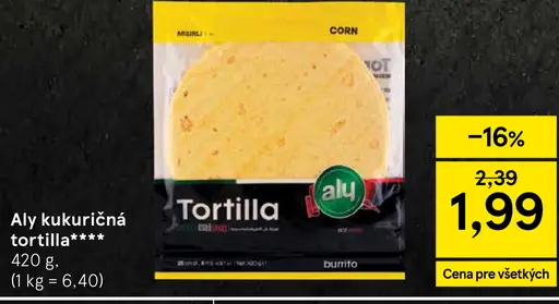 Aly kukuričná tortilla