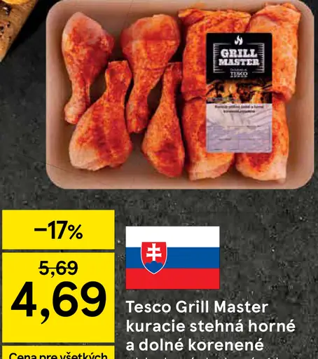 Tesco Grill Master kuracie stehná horné a dolné korenené