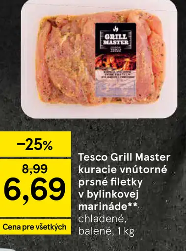 Tesco Grill Master kuracie vnútorné prsné filety v bylinkovej marináde