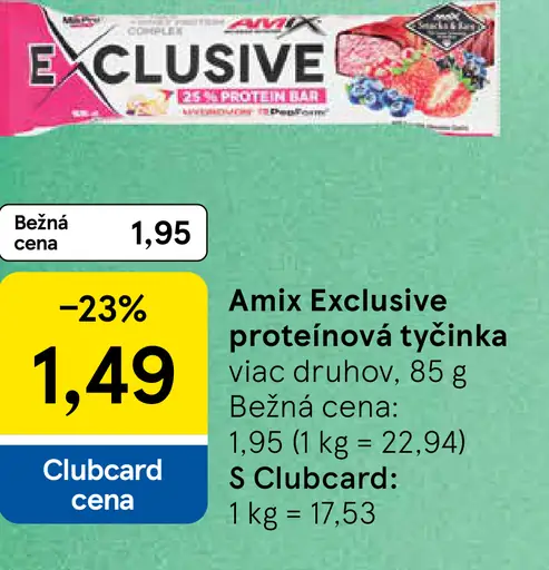 Amix Exclusive proteínová tyčinka viac druhov