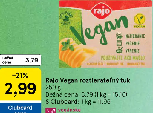 Rajo Vegan Roztierateľný tuk
