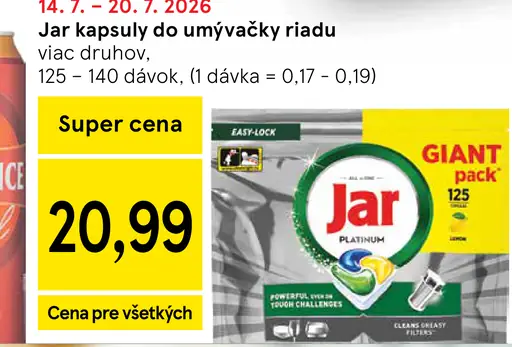Jar kapsuly do umývačky riadu