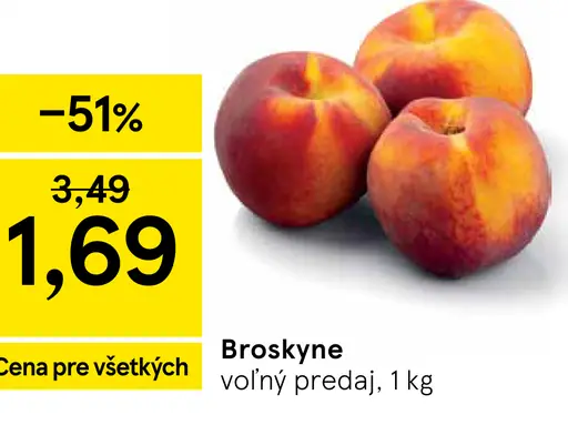 Broskyne voľný predaj