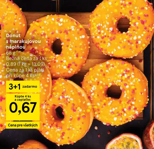 Tesco Donut s marakujovou náplňou