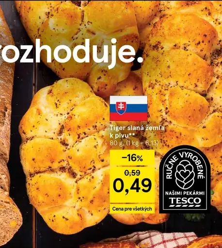 Tesco tiger slaná žemľa k pivu