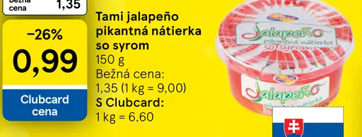 Tami Jalapeño pikantná nátierka so syrom