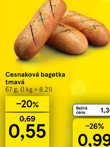 Cesnaková bagetka tmavá