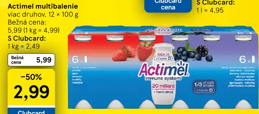 Actimel multibalenie jogurtový nápoj
