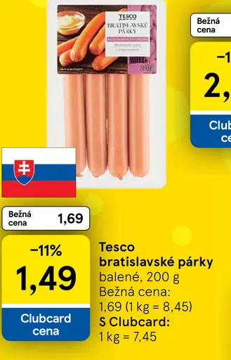 Tesco bratislavské párky