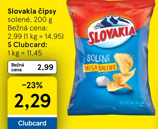 Slovakia čipsy Solené