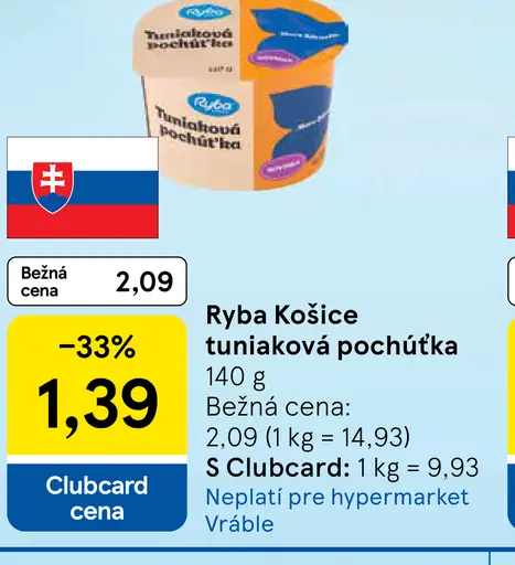 Ryba Košice Tuniaková pochúťka