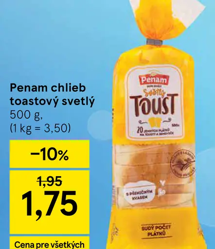 Penam Chlieb toastový svetlý