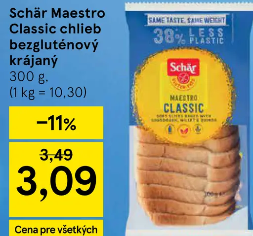 Schär Maestro Classic chlieb bezgluténový krájaný