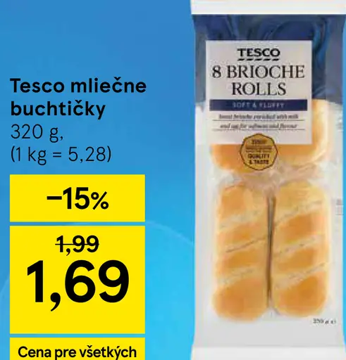 Tesco mliečne buchtičky