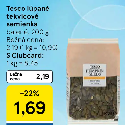Tesco lúpané tekvicové semienka