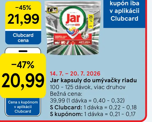 Jar kapsuly do umývačky riadu