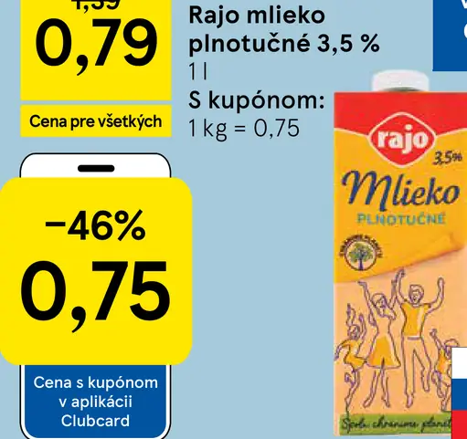 Rajo Mlieko plnotučné 3,5%