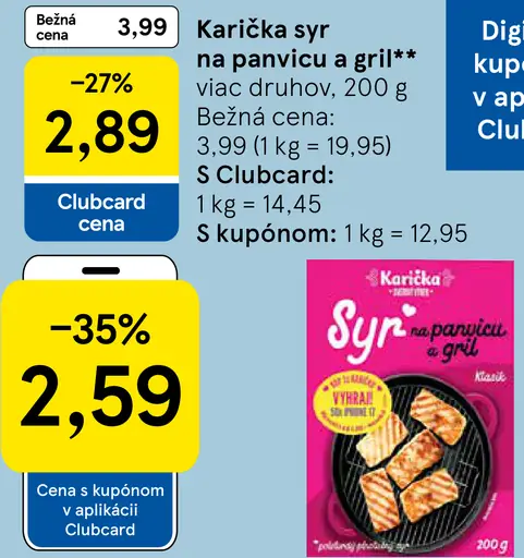 Karička syr na panvicu a gril