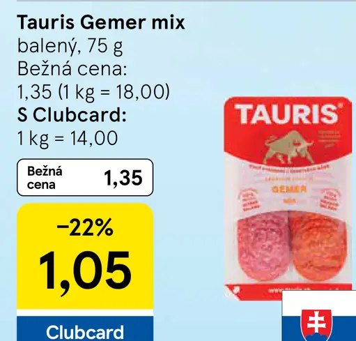 Tauris Gemer mäsový výrobok balený