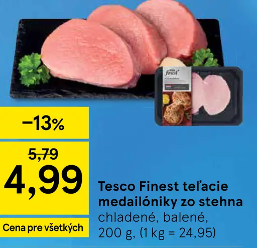Tesco Finest teľacie medailóniky zo stehna chladené balené