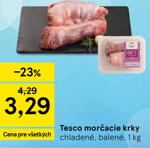 Tesco morčacie krky chladené, balené