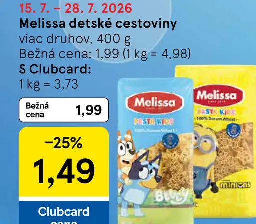 Melissa detské cestoviny