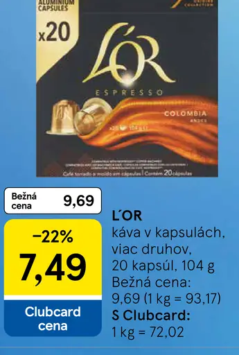 L'OR káva v kapsuliach