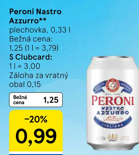 Peroni Nastro Azzurro plechovka