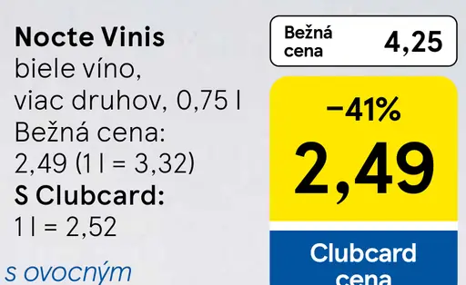 Nocte Vinis biele víno viac druhov
