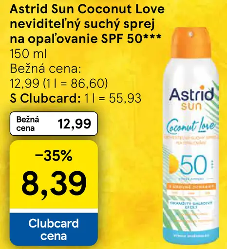 Astrid Sun Coconut Love neviditeľný suchý sprej na opaľovanie SPF