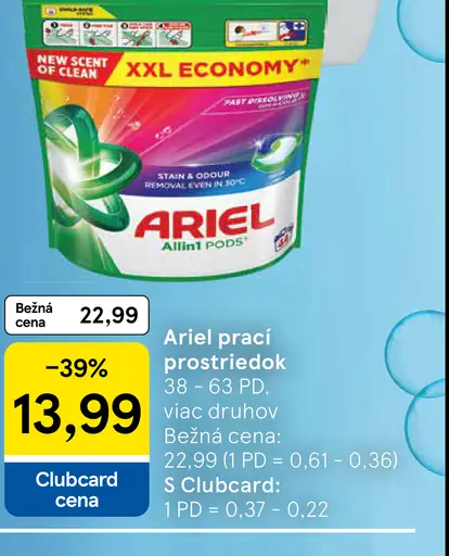 Ariel prací prostriedok kapsuly
