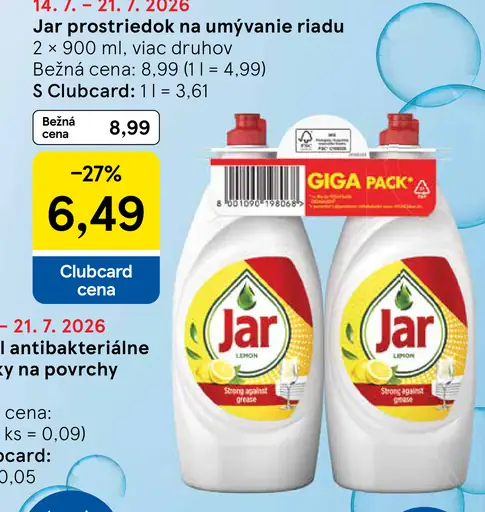 Jar prostriedok na umývanie riadu