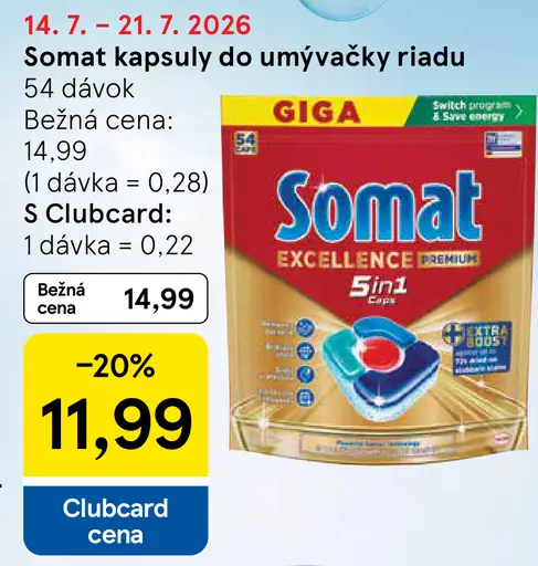 Somat Excellence kapsuly do umývačky riadu 5v1
