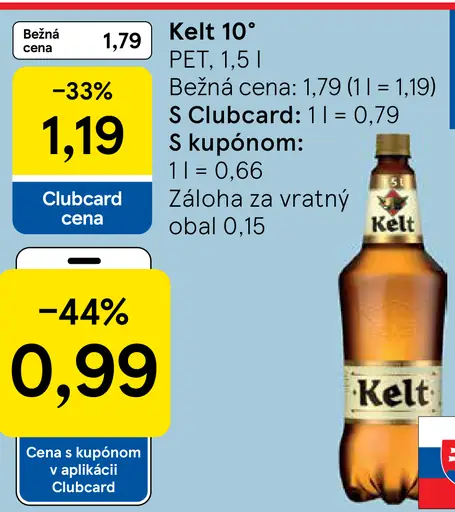 Kelt 10° pivo PET fľaša
