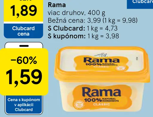 Rama rastlinný tuk na natieranie viac druhov