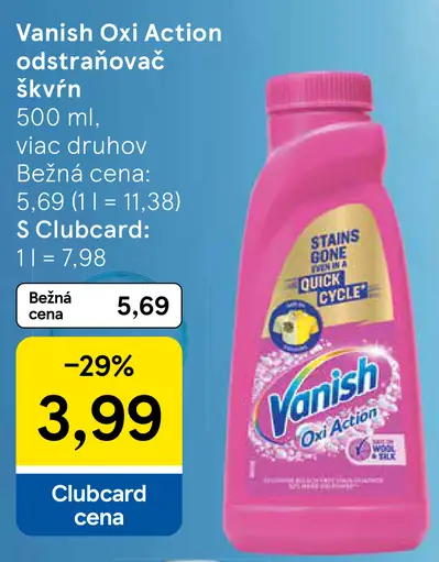 Vanish Oxi Action Tekutý odstraňovač škvŕn