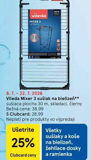 Vileda Mixer 3 sušiak na bielizeň