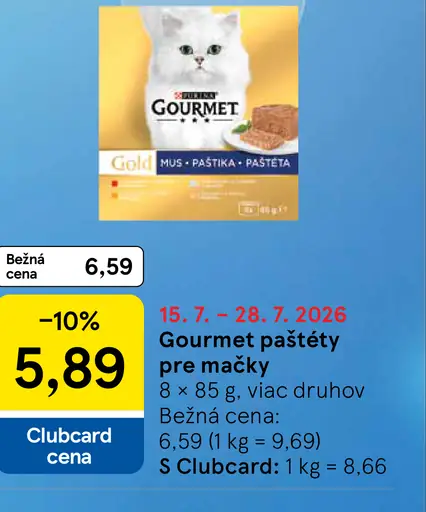Gourmet jemná paštéta pre mačky