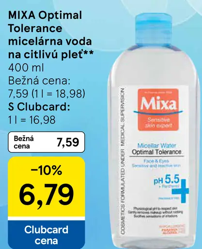 MIXA Optimal Tolerance micelárna voda na citlivú pleť