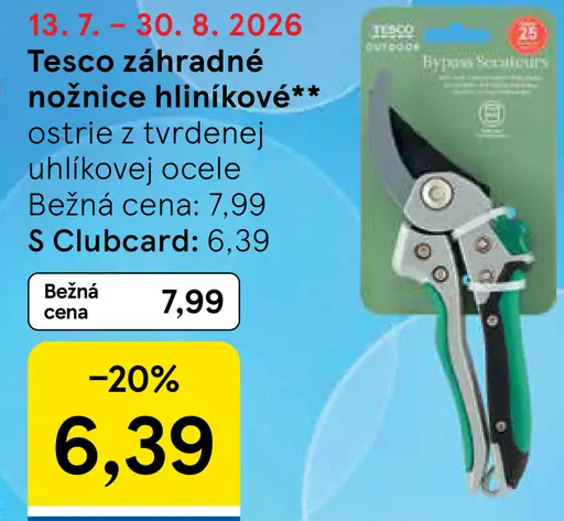 Tesco záhradné nožnice hliníkové